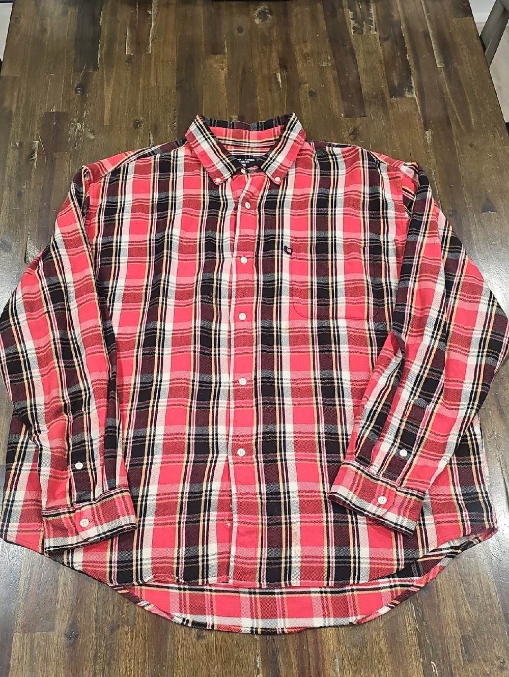 Ralph Lauren Jeans Co Red and Black Plaid Flannel Button-Down Shirt